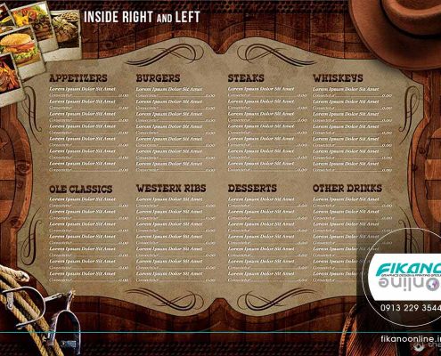 نمونه منوی حرفه ای طرح چرم ایده های طراحی منو لیست قیمت - وب سایت فیکانو آنلاین www.fikanoonline.ir