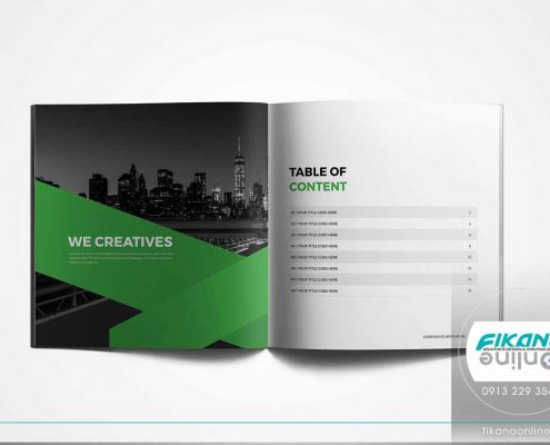 طراحی کاتالوگ با تم تیره رنگ ایده های طراحی کاتالوگ - وب سایت فیکانو آنلاین www.fikanoonline.ir