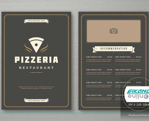 منوی تک رنگ پیتزا ایده های طراحی منو لیست قیمت - وب سایت فیکانو آنلاین www.fikanoonline.ir