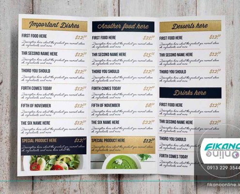 ایده های طراحی منو لیست قیمت - وب سایت فیکانو آنلاین www.fikanoonline.ir