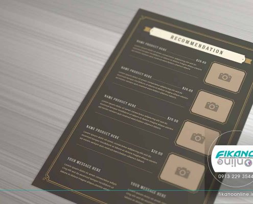 منو رستوران ساده و زیبا ایده های طراحی منو لیست قیمت - وب سایت فیکانو آنلاین www.fikanoonline.ir