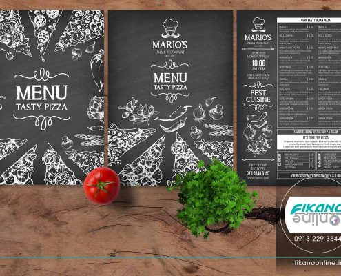 منو متفاوت و خلاق فست فود ایده های طراحی منو لیست قیمت - وب سایت فیکانو آنلاین www.fikanoonline.ir
