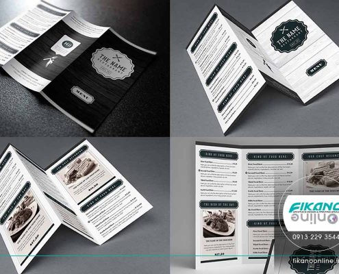 منوی تک رنگ بسیار زیبا برای رستوران و فست فود ایده های طراحی منو لیست قیمت - وب سایت فیکانو آنلاین www.fikanoonline.ir