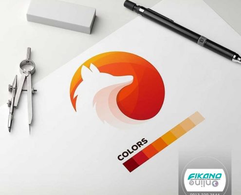 طراحی آرم گرد با فرم روباه