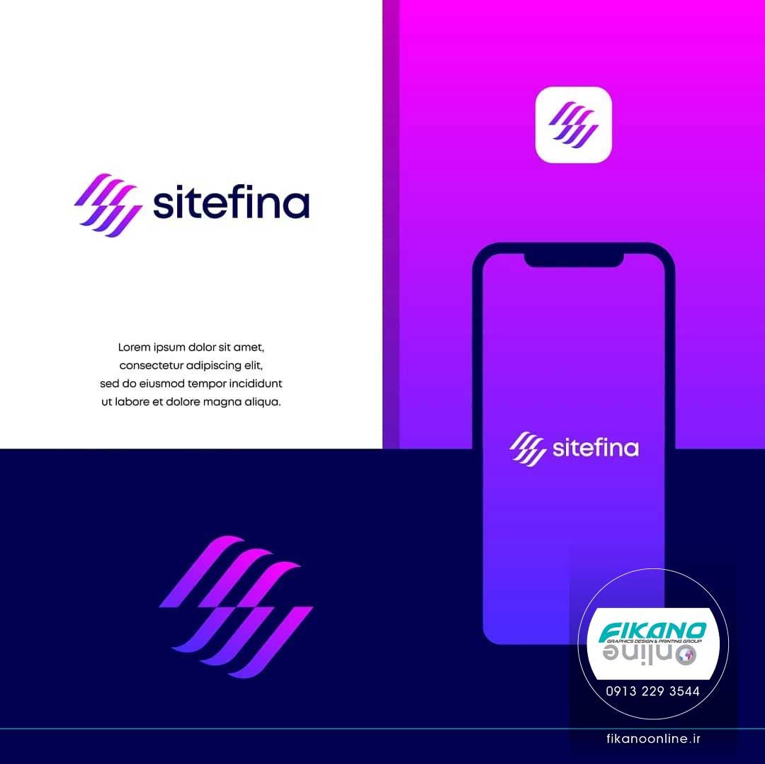 طراحی لوگو با امواج و خطوط موازی