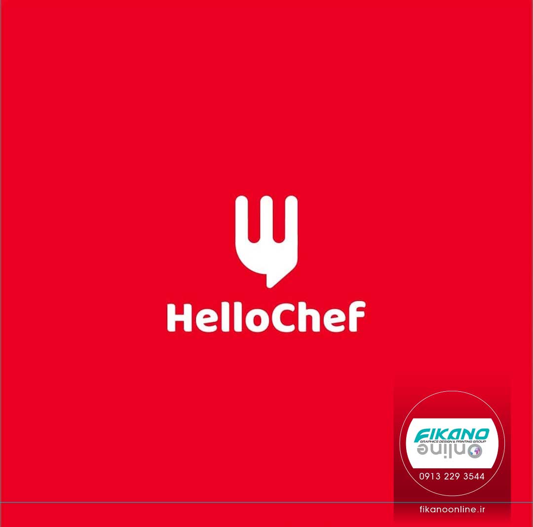 طراحی لوگو رستوران و غذا خوری فرم چنگال