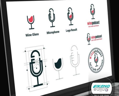 طراحی لوگو با میکروفن