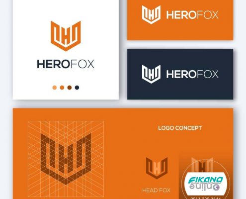 طراحی لوگو با حروف فرم روباه