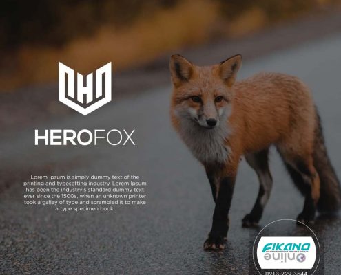 طراحی لوگو با حروف فرم روباه