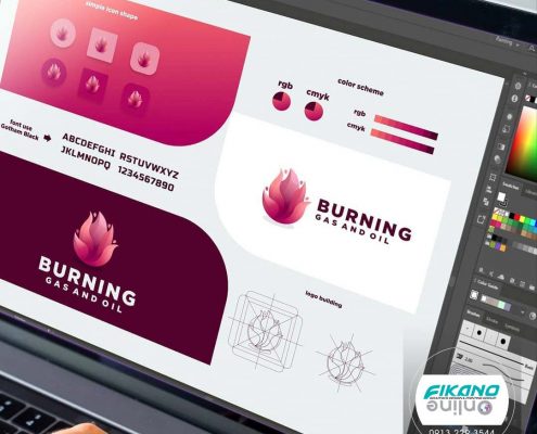 ایده لوگو با شعله آتش